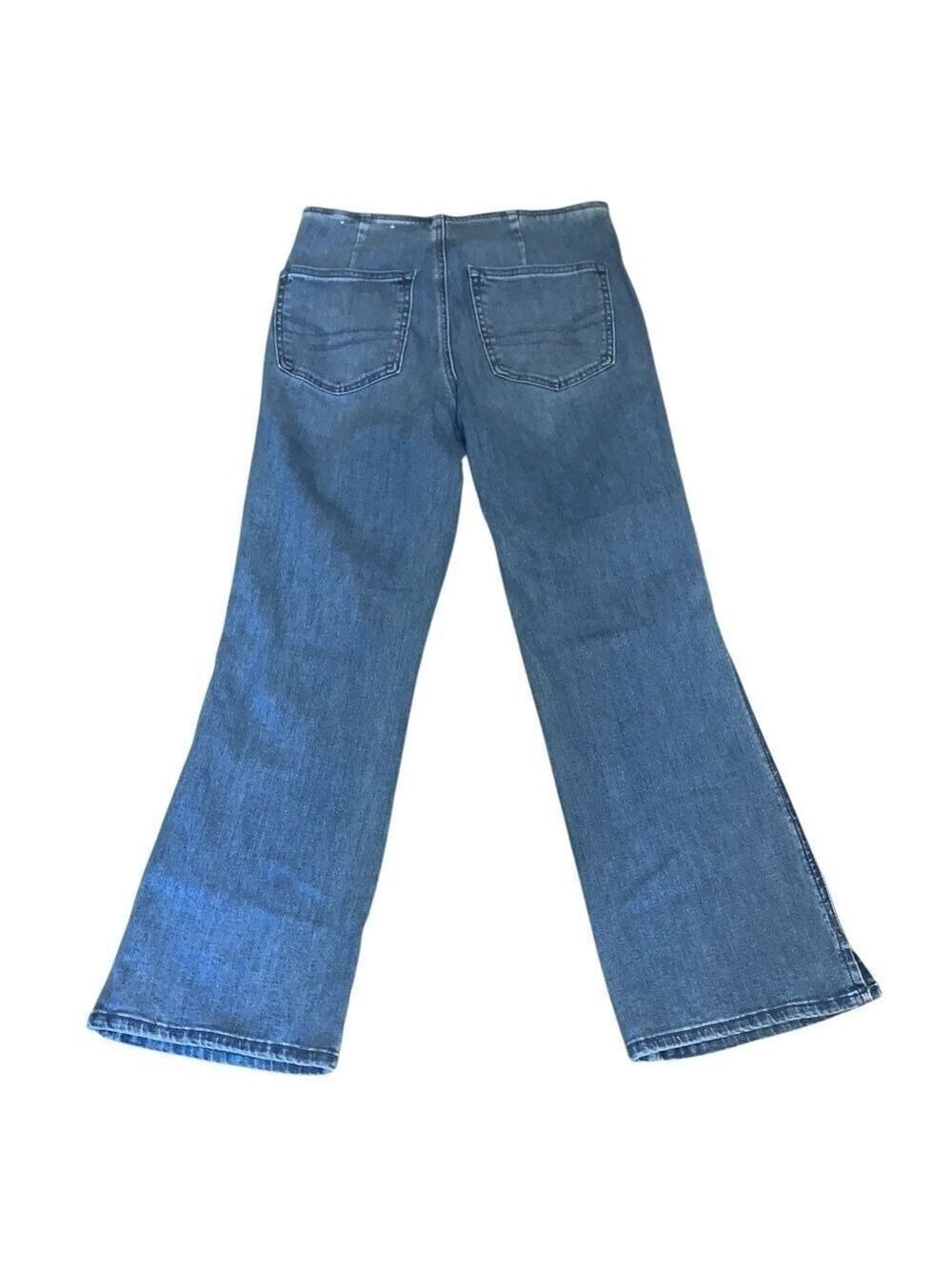AMERICAN EAGLE Pull On High Waisted Kick Bootcut Crop Jean medium NWT - Picture 6 of 11
